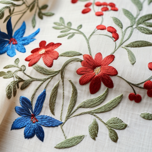 embroidered linen dress fabric