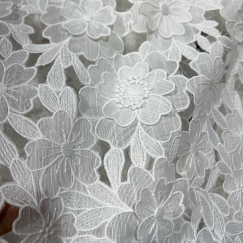 3D floral embroidery fabric