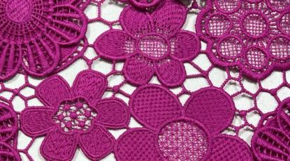  3D floral embroidery fabric